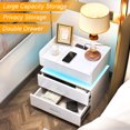 thumbnail image 4 of TC-Homeny Modern Storage Wood End Table with USB Charging Ports, White, 4 of 12