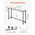 thumbnail image 3 of KFFKFF Modern Marble Console Table with Power Outlet, Slim Sofa Side Table Featuring Iron Tubes, Anti-Tip Design, and Triangular Support for Living Room, Hallway, Entryway, or Foyer, 3 of 9