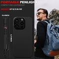thumbnail image 6 of FORTO Rechargeable Pen Light Flashlight, 400 Lumens Small Pocket Flashlight with Clip, IP67 Waterproof, 2 Light Modes, 3-Color Battery Indicator, Type-C Charging, for Inspection,Emergency (Black), 6 of 8