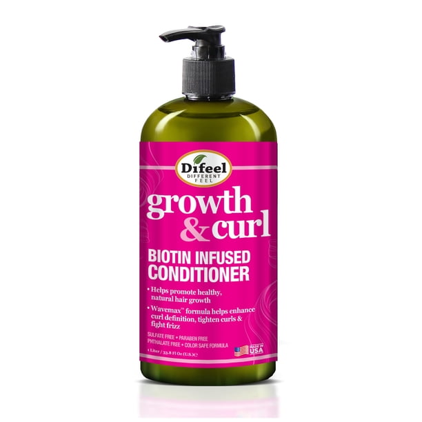 Acondicionador de biotina Difeel Growth and Curl 33.8 oz. - Acondicionador para Cabello Rizado Acondicionador Cabello Rizado