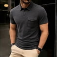 thumbnail image 2 of Dagugfen Dress Shirts for Men Collared Neck Short Sleeve Quarter Button Suit Shirts Business Workwear Pullover Tops with Pocket, 2 of 8