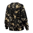thumbnail image 5 of SCRAWLGOD Floral Bee Print Black Womens Oversized Sweatshirts Crewneck Long Sleeve Tops Polyester Cozy Pullover Fall Fashion Clothes with Pockets, 3XL, 5 of 7