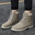 thumbnail image 4 of Willtoo Women's Work Waterproof Hiking Combat Boots Lace up Low Heel Booties Ankle Boots Brown, 4 of 5