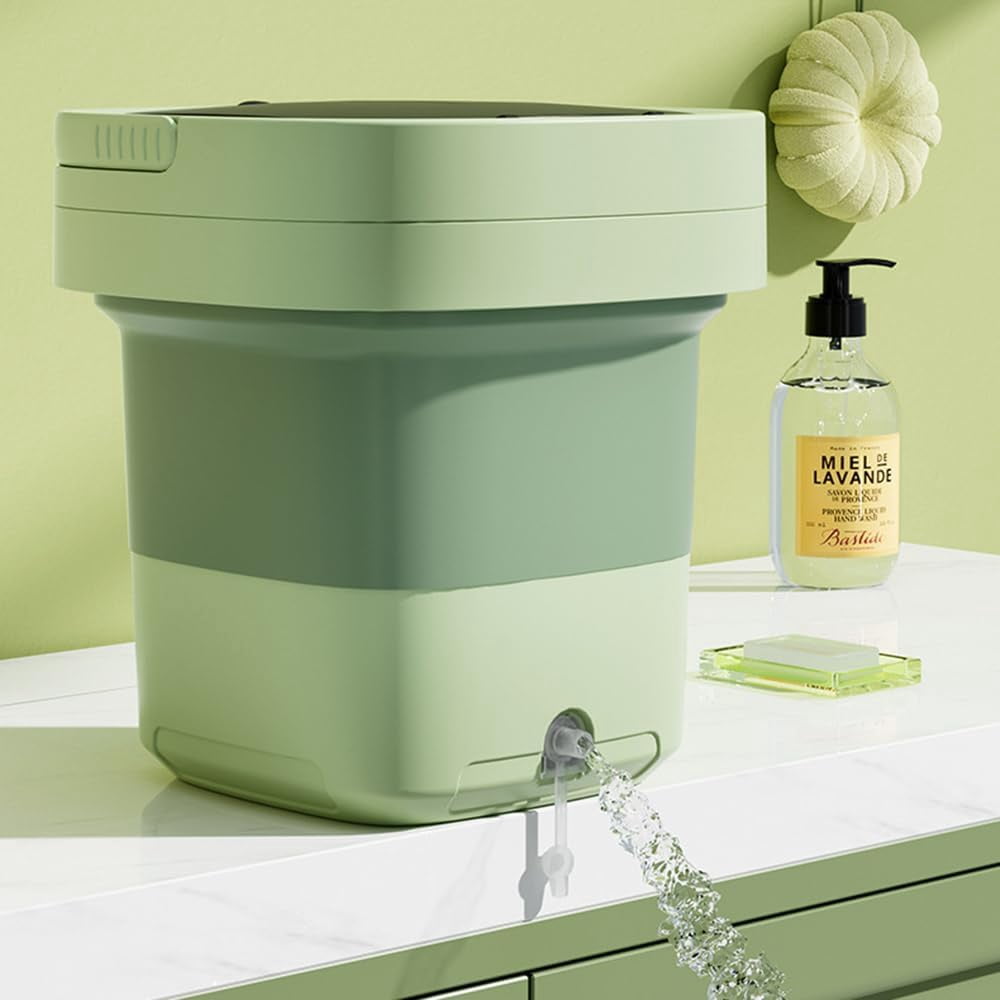 12L mini portable washing machine with foldable design and 3 cleaning modes