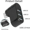 thumbnail image 5 of USB Port Splitter, USB 3 Port Compact Portable Rotatable HUB, USB Hub Dock [90°/180° Degree Rotatable] for PC, Laptop Notebook, Console, Printer, Camera and More(White), 5 of 8