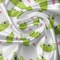 thumbnail image 7 of Ambesonne Romantic Valance & Curtain, Frog Faces and Hearts Art, 55"x24", Apple Green Pale Pink, 7 of 7