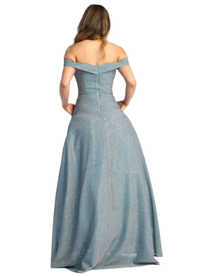 Womens Dusty Blue Prom Evening Pageant Long Off The Shoulder Sleeveless  A-Line Plus Size Dress - Walmart.com