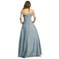 thumbnail image 2 of Womens Dusty Blue Prom Evening Pageant Long Off The Shoulder Sleeveless A-Line Plus Size Dress, 2 of 5