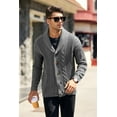 thumbnail image 2 of Sherrylily Mens Cable Knit Sweater Cardigan Loose Long Sleeve Casual Coat, 2 of 5
