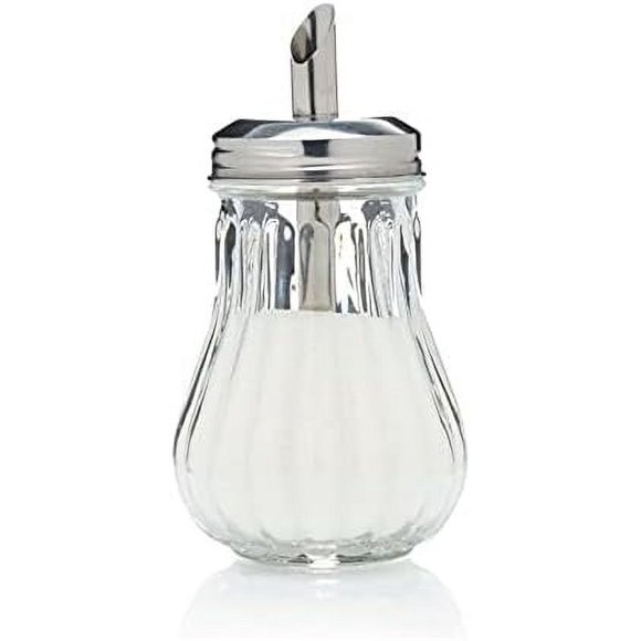 Glass Sugar Dispenser Pourer, Retro Style Sugar Jar Decanter Cafe Bistro Restaurant Sugar Shaker Bowl (Glass Dispenser)