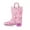 Pink Unicorn, variant on Kushyshoo Girls Light Up Rain Boots Colorful Pink Unicorn Rain Boots for Toddler with Handles 7M