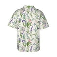 thumbnail image 3 of Haiem Wisteria Flower Printed Hawaiian Shirt for Men - Men’s Casual Beach Summer Shirts - Stretch Fabric with Modern Fit-Small, 3 of 9