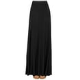 thumbnail image 2 of Made by Johnny Women's Solid Maxi Skirt with Elastic Waist Band S BLACK, 2 of 6