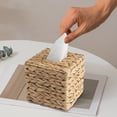 thumbnail image 3 of Hand Woven Tissue Dispenser, Holder Storage Box with Cover for Storing and Dispensing Paper, Keep Tissue Clean for Home Kitchen Hotels Restaurants Tabletop Decor, 3 of 4