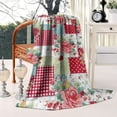 thumbnail image 2 of Pioneer Flower Floral Print Pattern Blanket,Comfortable Soft Lamb Wool Throw Blanket,All Season,Warm Lightweight Blankets for Sofa Bed Couch Living Room Chair,40"x50", 2 of 4