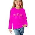 thumbnail image 2 of UPPADA Cute Tops for Girls Funny Print T-Shirts Crew Neck Long Sleeve Pullover Casual Comfy Kids Shirts Graphic Sweatshirt 13 Years,Holi, 2 of 5