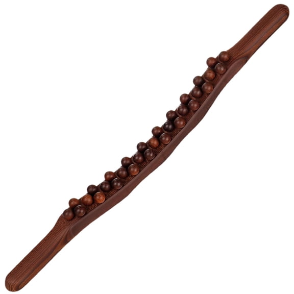Gua Sha Wooden Stick With 31 Wooden Massage Beads Fascia Rod Wooden Massage Stick For Muscle Relaxation Massage Neck Back Stomach Legs Arms(Bronze,)
