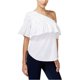 thumbnail image 2 of bar III Blusa de un hombro con volantes para mujer, blanca, extragrande bar III Un hombro, 2 of 2