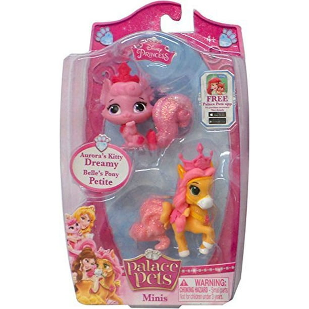 Palace Pets Minis 2" Figures: Aurora's Kitty Dreamy and Belle's Pony Petite