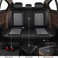 thumbnail image 4 of LAONNVIR Car 5 Seat Covers Custom Fit for Ford Escape 2001-2024 Full Set Faux Leather Cushion Protector,Black&Grey, 4 of 5