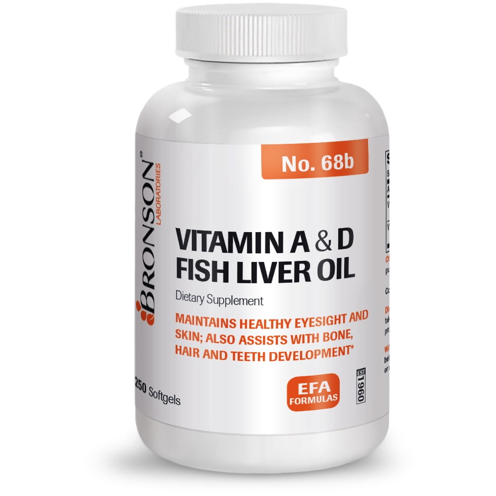 Bronson Vitamin A & D Fish Liver Oil, 250 Softgels