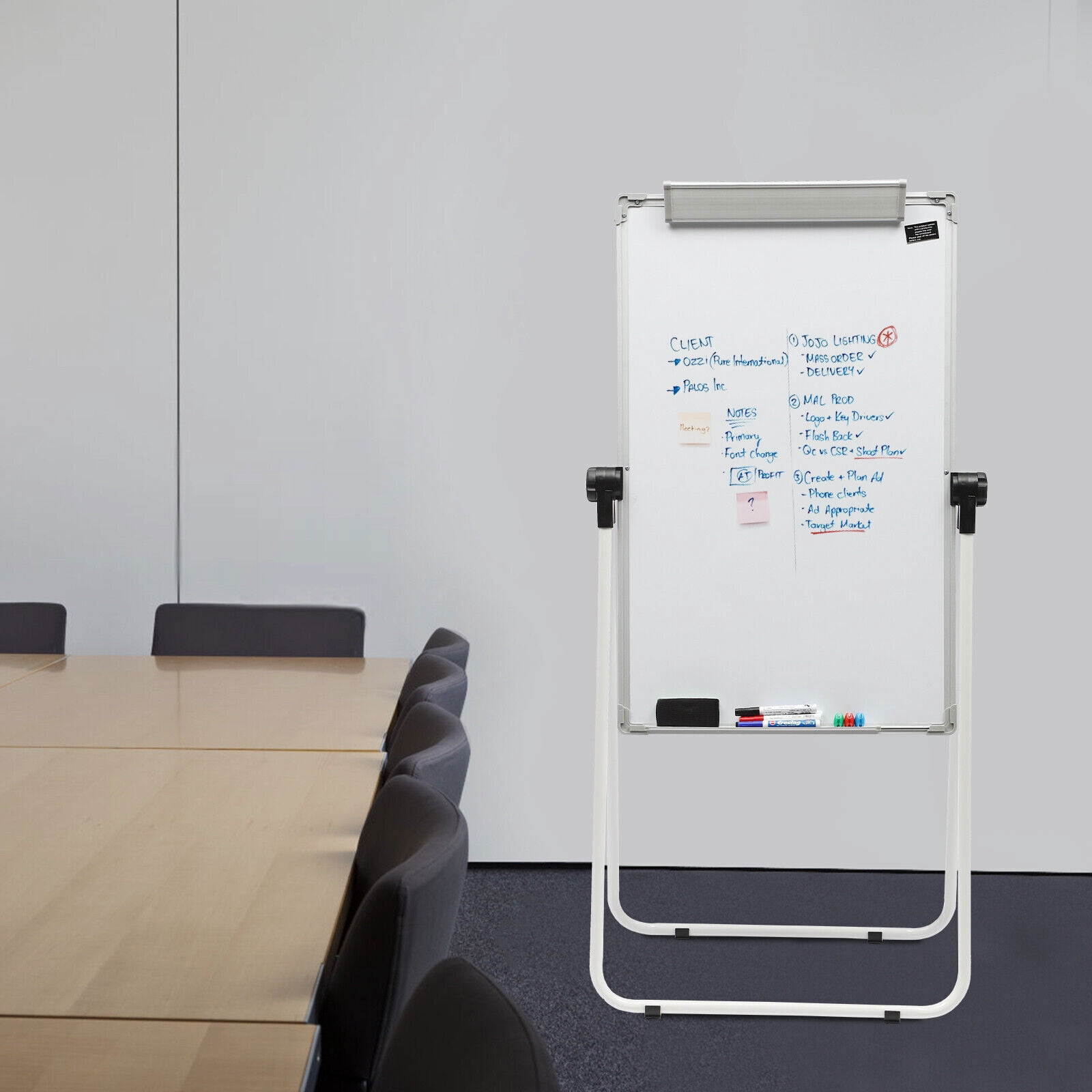 Easel Whiteboard 36 x 24 Inches Double Sided Magnetic Dry Erase Easel Board Height Adjustable Portable Easel Stand White Board for Office or Teaching at Home & Classroom (White)