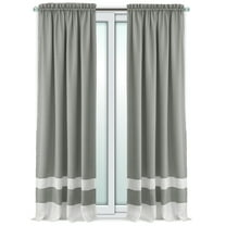 Woven Trends Two-Tone Window Curtain Panels, Rod- Pocket Room Darkening  Curtains for Bedroom and Living Room, Double Layered Window Panel, Gray/White, 50" x 84" Single Panel