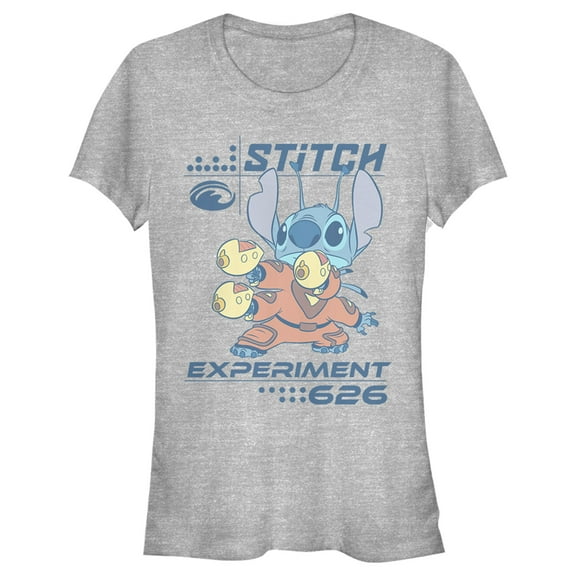 Junior's Lilo & Stitch Experiment 626 Armed and Ready  Graphic Tee Athletic Heather Small