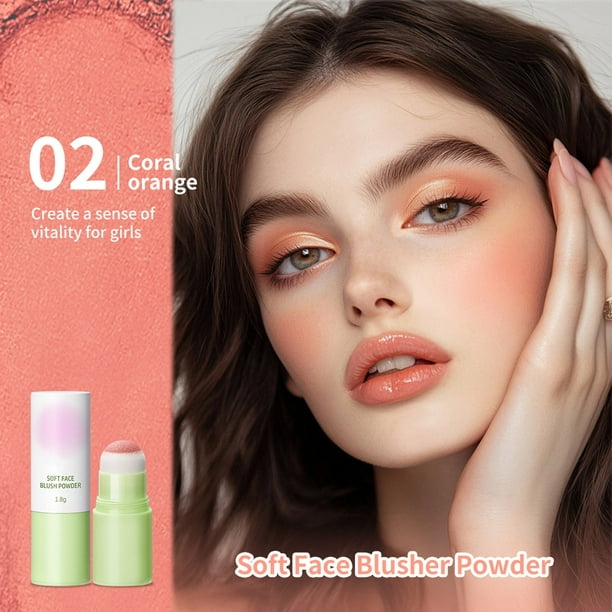 Xihbxyly Rubor En Polvo En Barra Sponge Head, Mate, Reparador Facial, Fijación de Maquillaje, Rubor En Polvo En Barra, 1,8 G