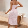 thumbnail image 6 of Admvng Floral Spaghetti Strap Maternity Midi Dress Side Slit Bodycon Pregnancy Dress, 6 of 7