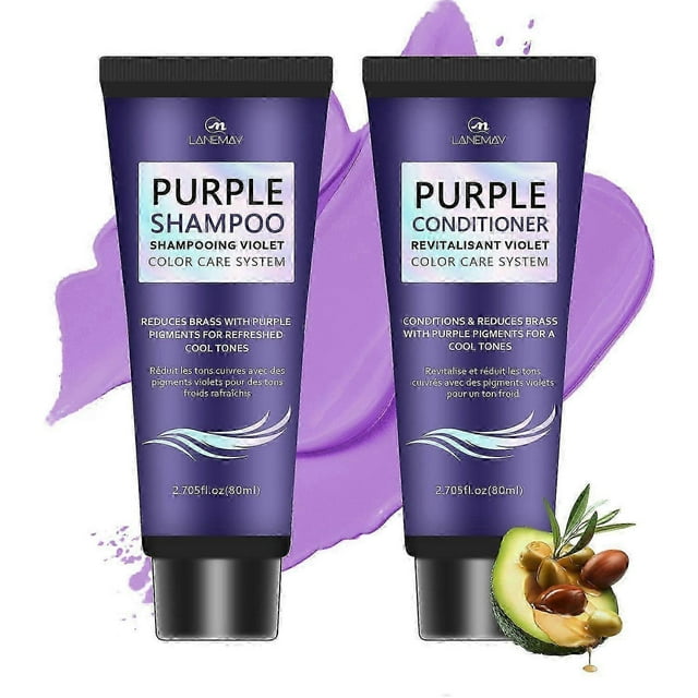 ExquisitePurple Shampoo and Conditioner Set for Blonde, Silver, Brown, Bleached, Highlighted Hair, Colored Hair, Enhance Blonde Tones, Repair Damaged