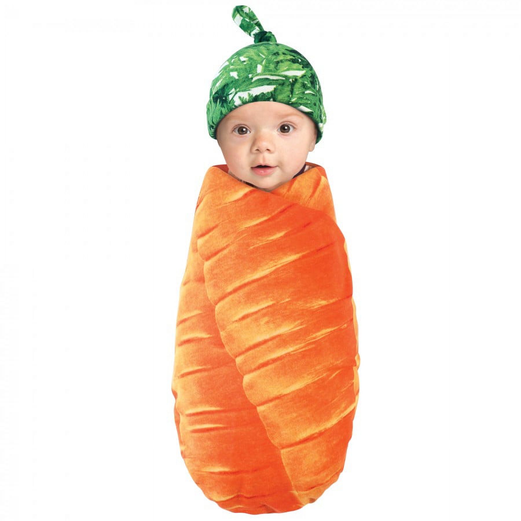 Touched by Nature Baby Organic Cotton Swaddle Blanket and Headband or Cap, Carrot, One Size