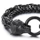 thumbnail image 5 of Pulsera COOLSTEELANDBEYOND Biker Viking con cabezas de lobo negras, 5 of 9