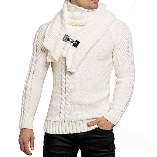 Heliisoer Men's Winter Casual Neck Wrap Head In Solid Color