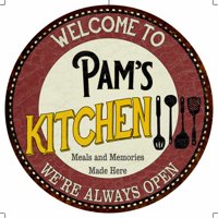 Pam's Kitchen 14" Round Metal Sign Bar Game Room Wall Déco 100140040367