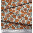 thumbnail image 3 of Soimoi Grey polyester Crepe Fabric Artistic Floral Print Fabric by the Yard 42 Inch Wide, 3 of 3