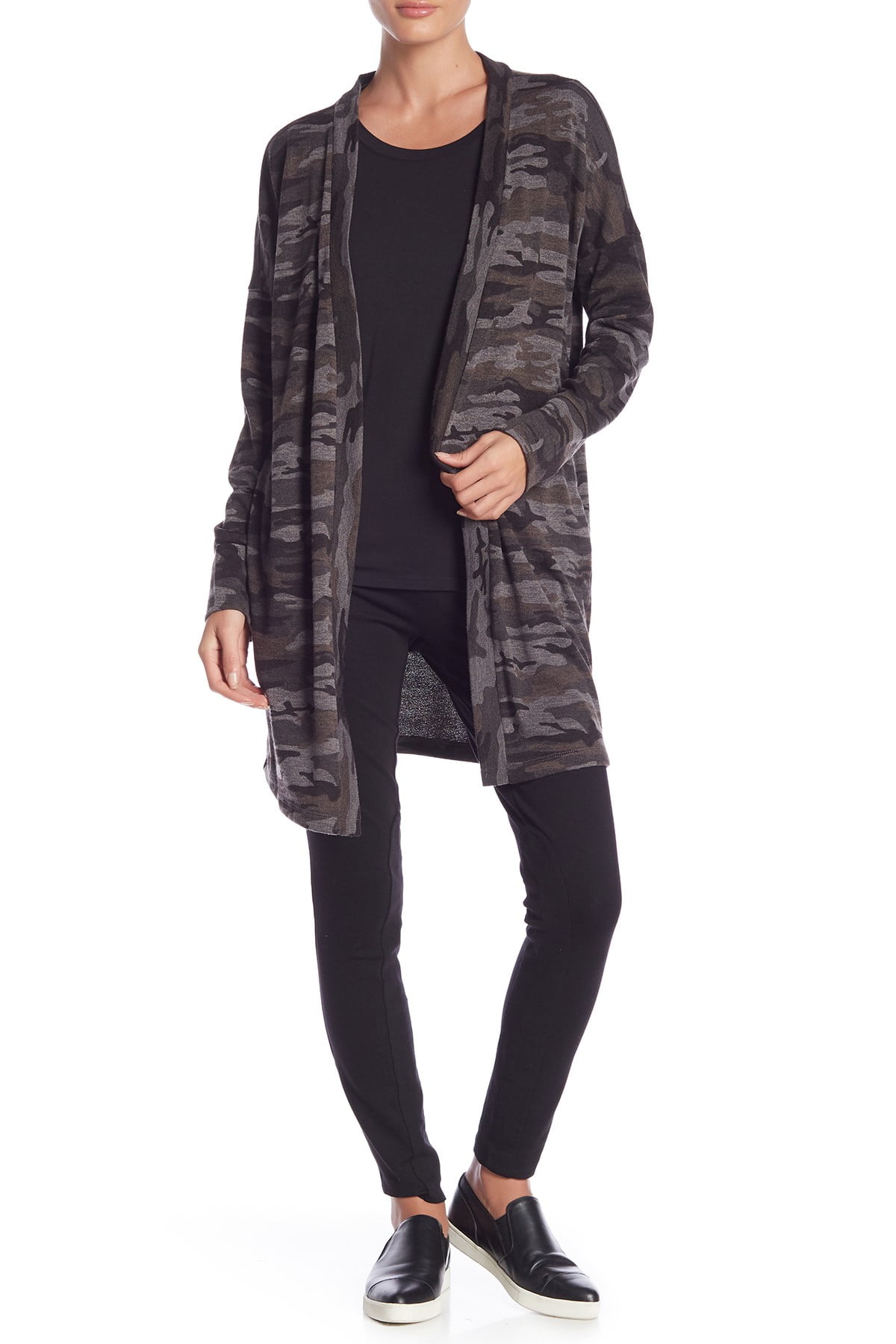 camo print cardigan