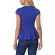 thumbnail image 3 of INSPIRAR CHIC Blusas de Peplum para Mujeres con Mangas Cortas y Cuello Redondo en Color Sólido XL Azul Real, 3 of 6