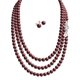 thumbnail image 1 of Set Collar Perlas Triple Aretes Zvezda Plata 0.925 Mujer vino Unitalla, 1 of 4