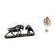thumbnail image 1 of Estatua de escritorio,Figura decorativa de pelea de toros y osos,Colecciones de esculturas de toros,artesanía de resina,decoración,Escultura de hojas,Estatua de hoja de metal Escultura de, 1 of 8
