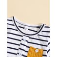 thumbnail image 4 of Bagilaanoe 2pcs Toddler Baby Boy Short Pants Set Short Sleeve Striped Print T Shirt Tops + Shorts 6M 12M 18M 24M 3T Kids Casual Summer Outfits, 4 of 9