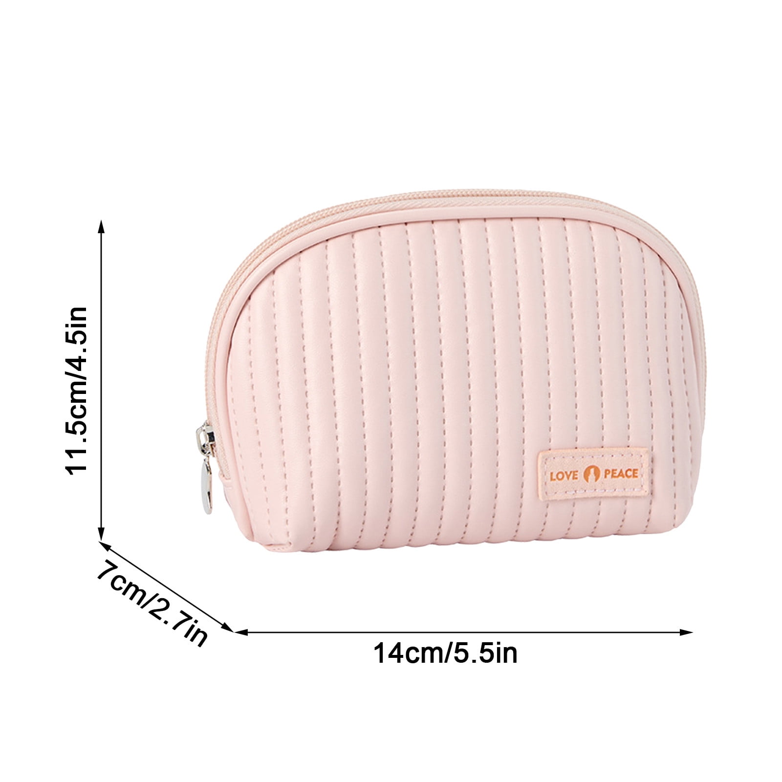 KIHOUT Small Makeup Bag for Purse, Travel Lipstick Cosmetic Pouch with Mirror Leather Waterproof Portable Zipper Mini Cute Makeup Toiletry Storage Organizer Coins Pouch for Women Girls