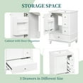 thumbnail image 6 of Harper & Bright Designs 24" Small Bathroom Vanity with Sink, White Bathroom Cabinet Freestanding with Drawers, Modern Bathroom Storage Cabinet with Shelves for Small Space, 6 of 18