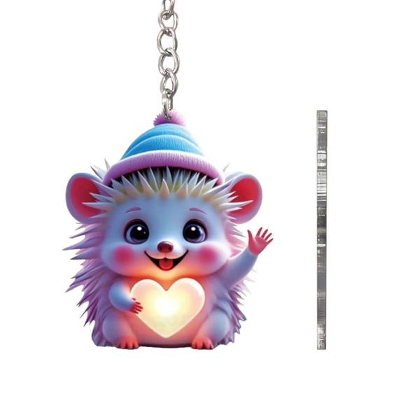 Seyotauo Cute Heart-Shaped Hedgehog Keychain, Hedgehog Hugs Charm Keychain Gift, Animal Keyring Decoration for Backpack