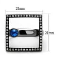 thumbnail image 2 of TK2808 - IP Light Black  (IP Gun) Stainless Steel Ring with Top Grade Crystal  in Capri Blue Size 6, 2 of 4