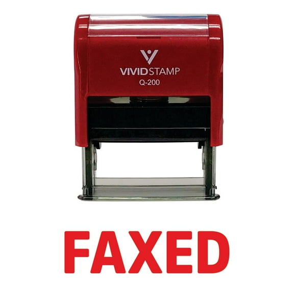 Vivid Stamp Simple FAXED Self-Inking Office Rubber Stamp (Red) - Medium