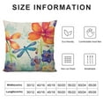 thumbnail image 5 of GOSMITH  Vintage Floral Throw Pillow Cover Watercolor Yellow Blue Flowers Dragonfly Farmhouse Cushion Cover Decorative Throw Pillow Case for Sofa Couch Decoration, 5 of 5