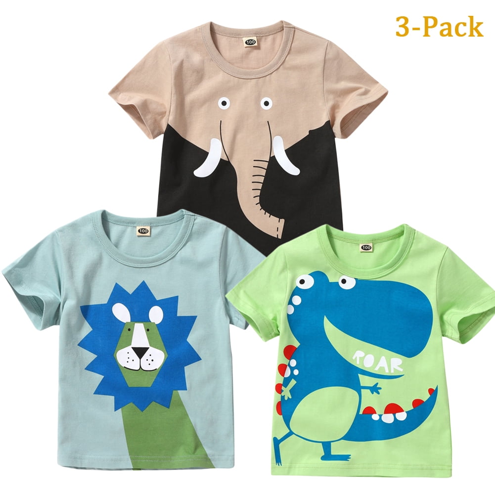 3Months 3 Years Childrens Kids Boys Girls Summer Short Sleeve Cartoon Dog Printed Tops T-Shirt Clothes 