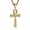 Gold-CZ, variant on Men's Stainless Steel Coptic Ankh Cross Religious Pendant Necklace, 22+2" Rope Chain