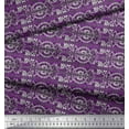 thumbnail image 2 of Soimoi Rayon Fabric Stripe,Leaves & Floral Block Print Sewing Fabric Yard 42 Inch Wide, 2 of 3